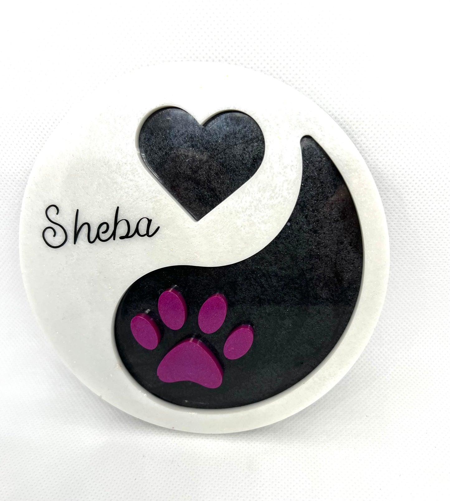 Pet Memorial-Epoxy Infinity, Paw and Heart