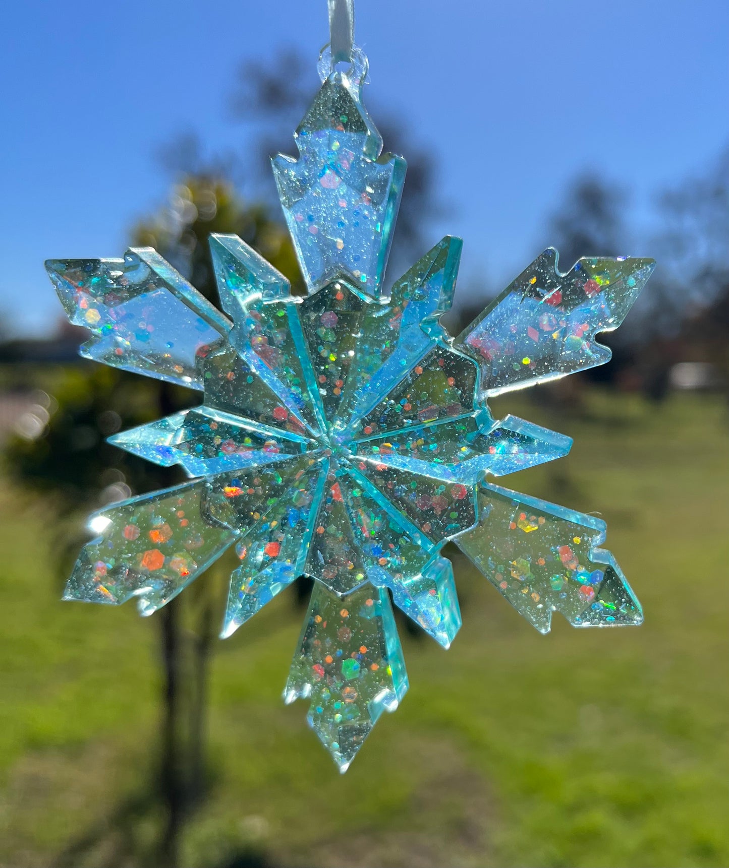 Sparkling Blue Snowflake