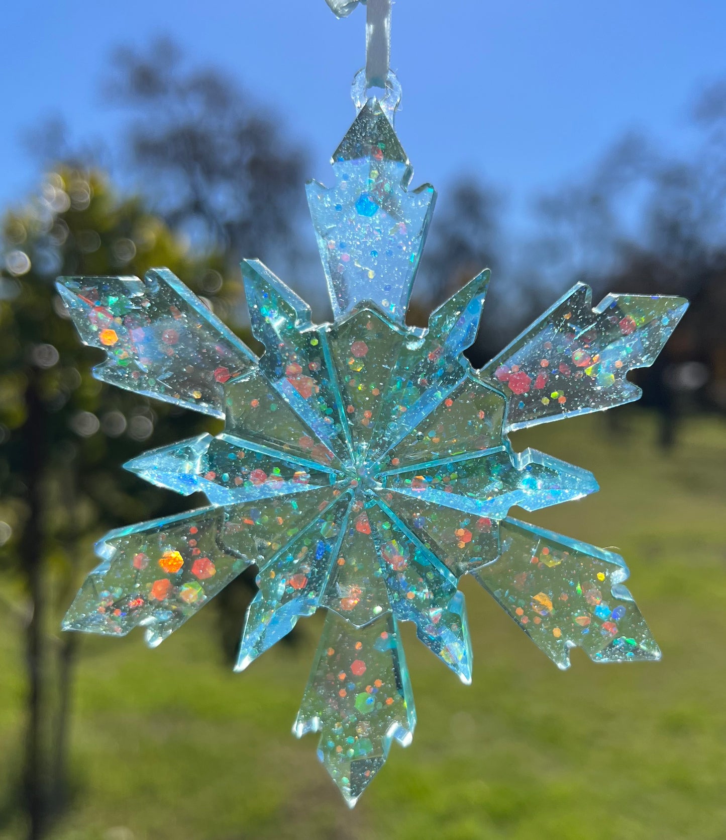 Sparkling Blue Snowflake