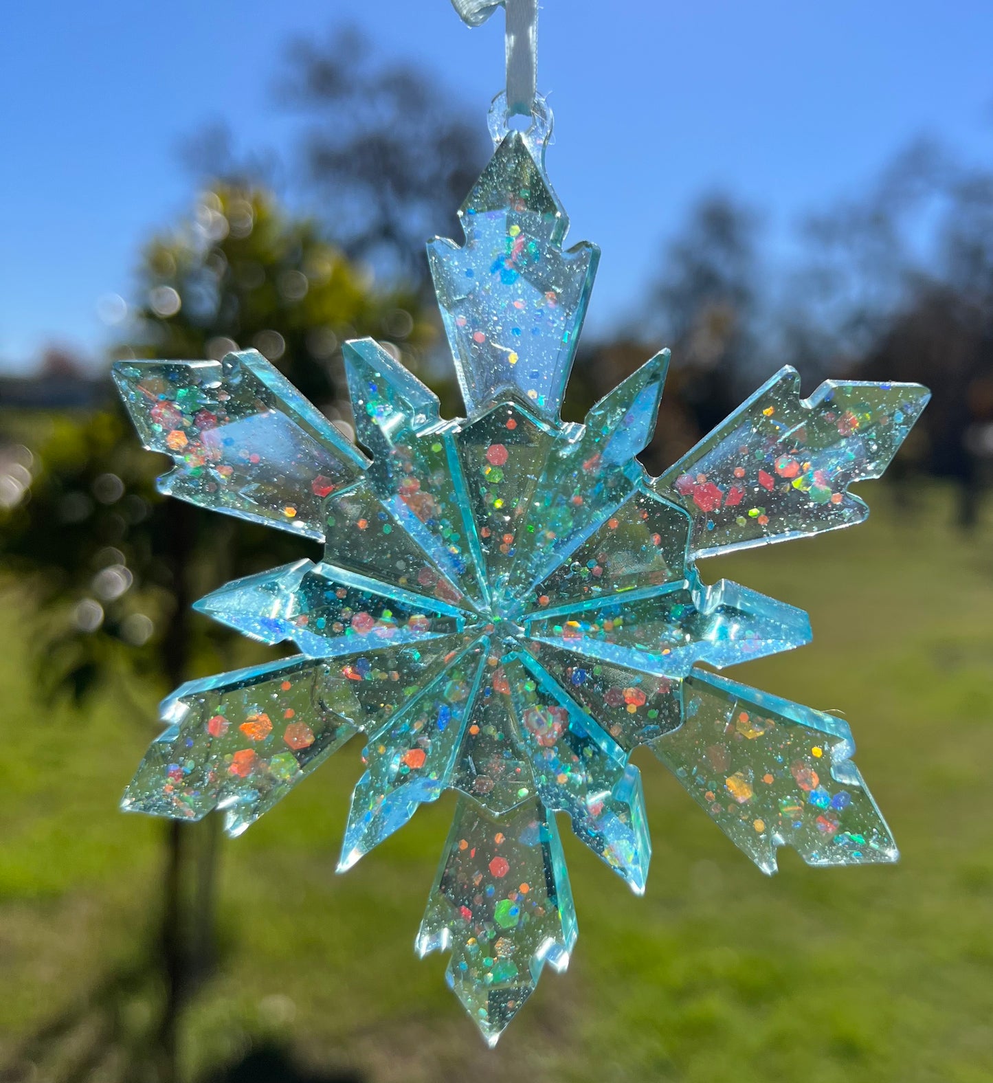 Sparkling Blue Snowflake