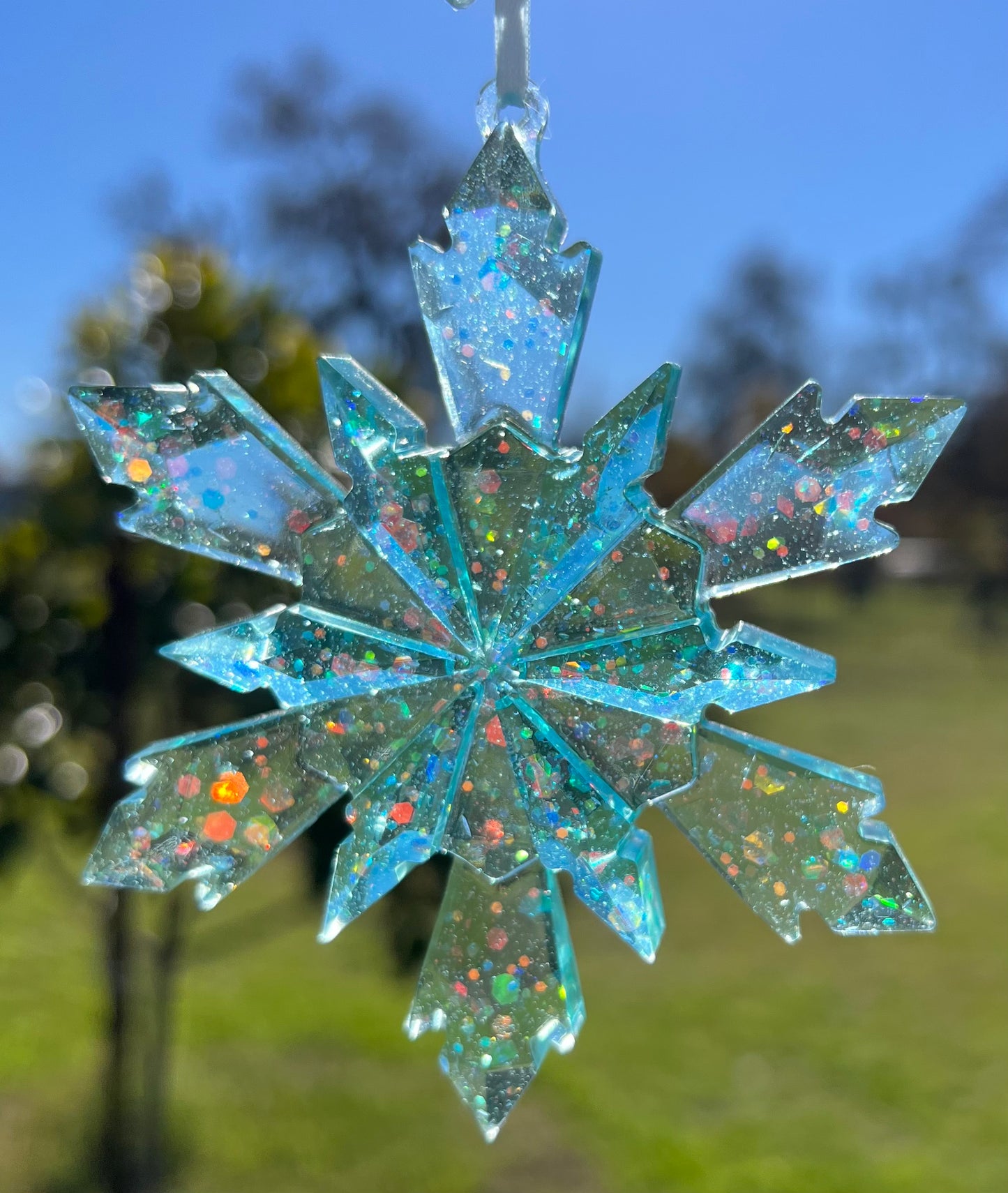 Sparkling Blue Snowflake