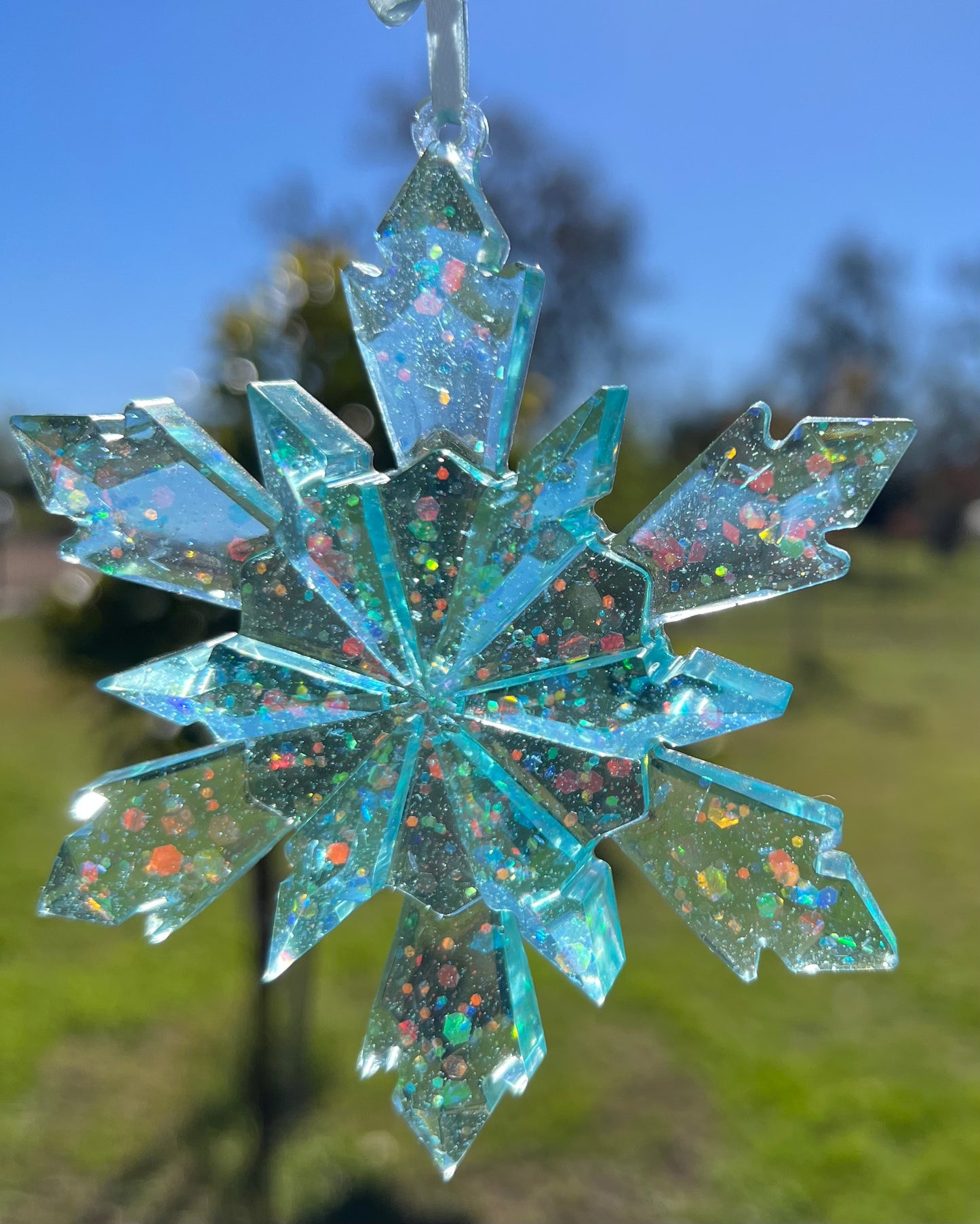 Sparkling Blue Snowflake