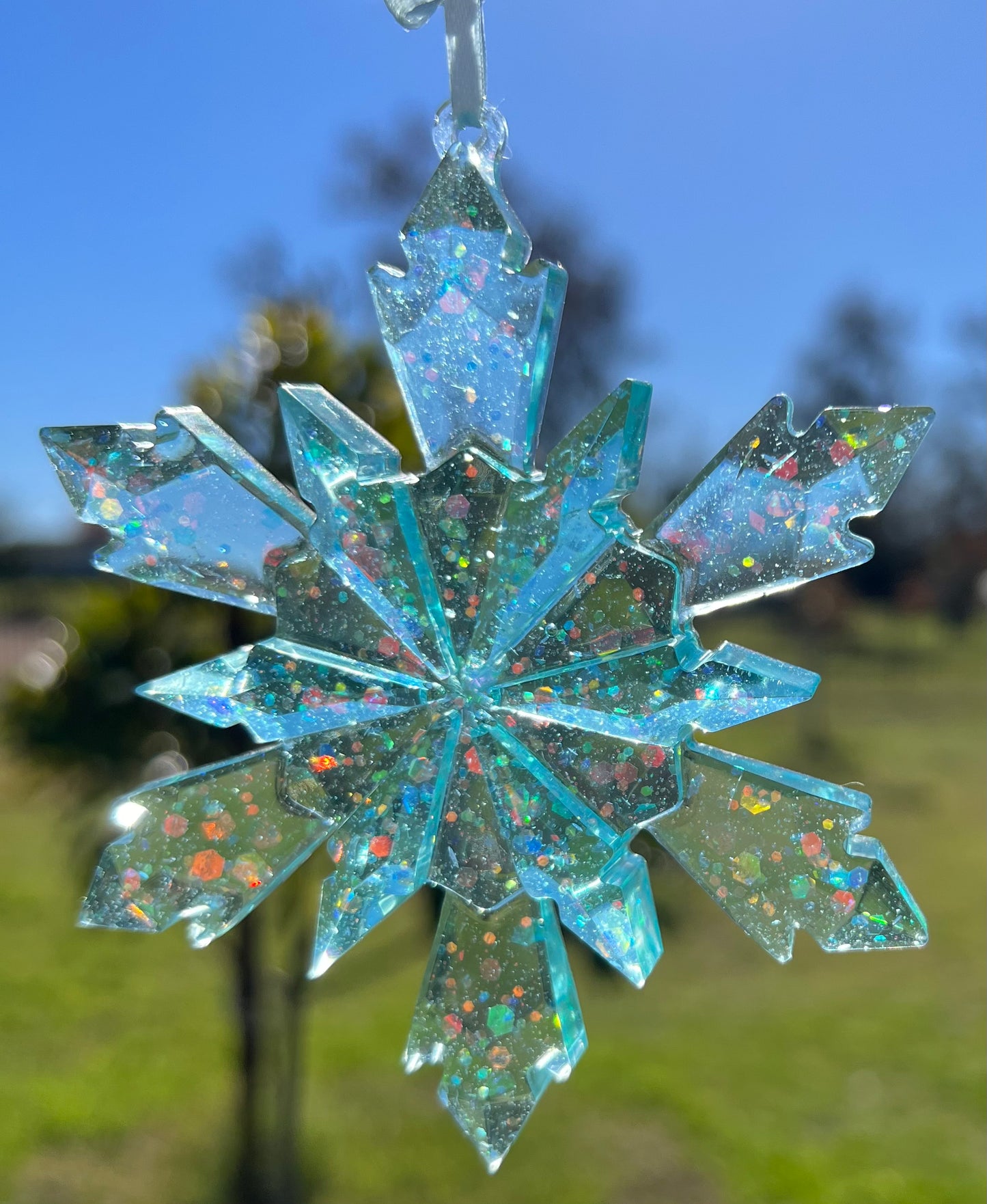 Sparkling Blue Snowflake