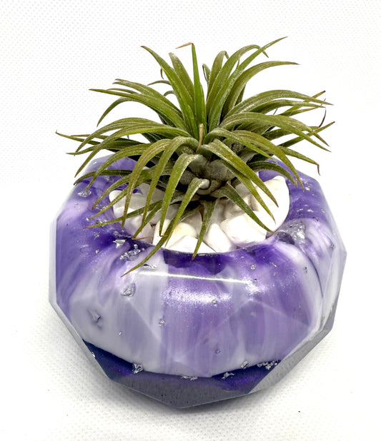 Purple Marble Epoxy Plant Holder