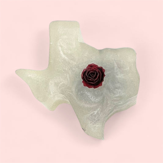 Pearl Texas Magnet with Rose