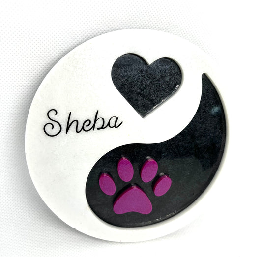 Pet Memorial-Epoxy Infinity, Paw and Heart