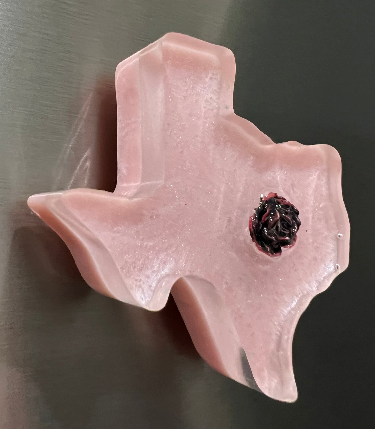 Pink Texas Magnet with Rose