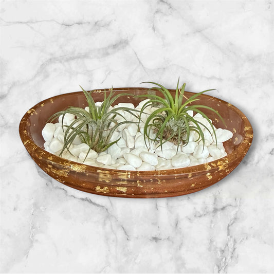 Gold Flakes and clear dish