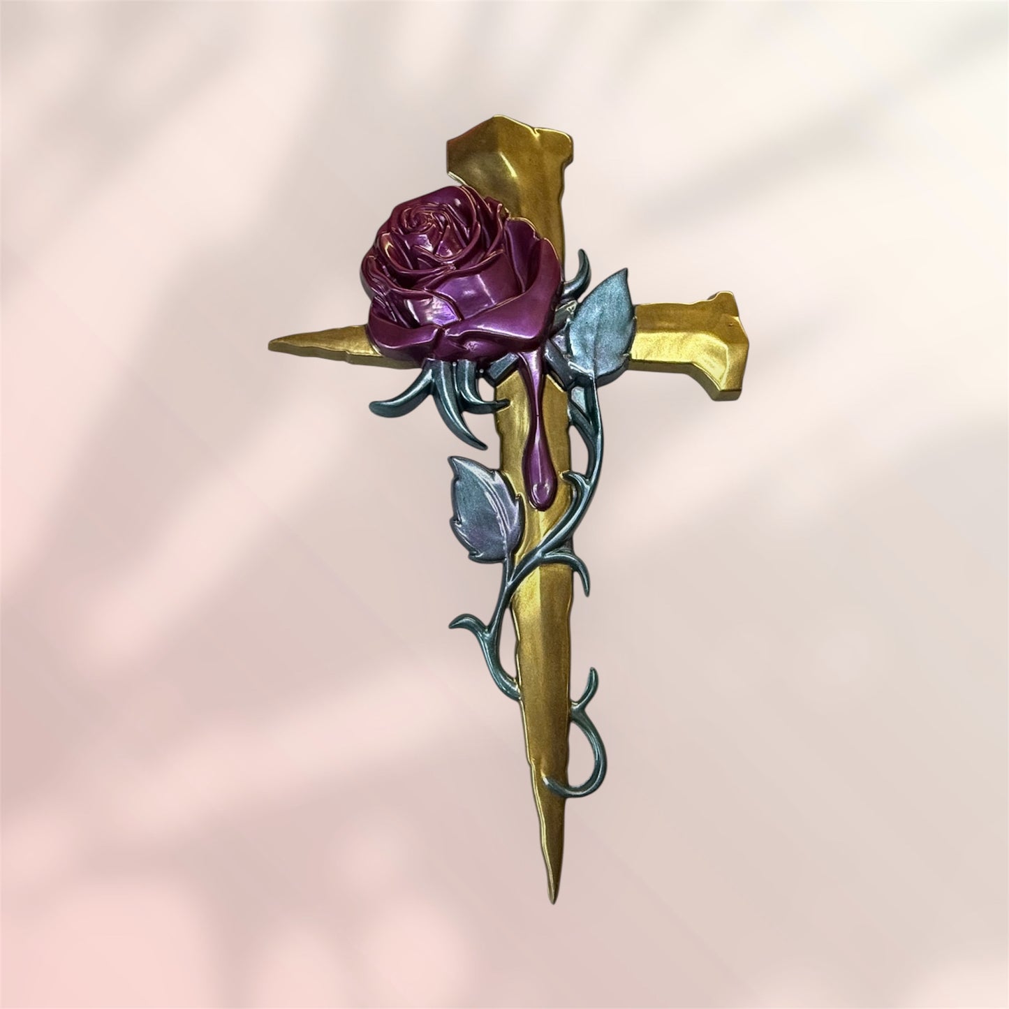 Memorial Cross with Rose