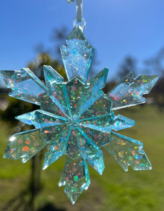 Sparkling Blue Snowflake