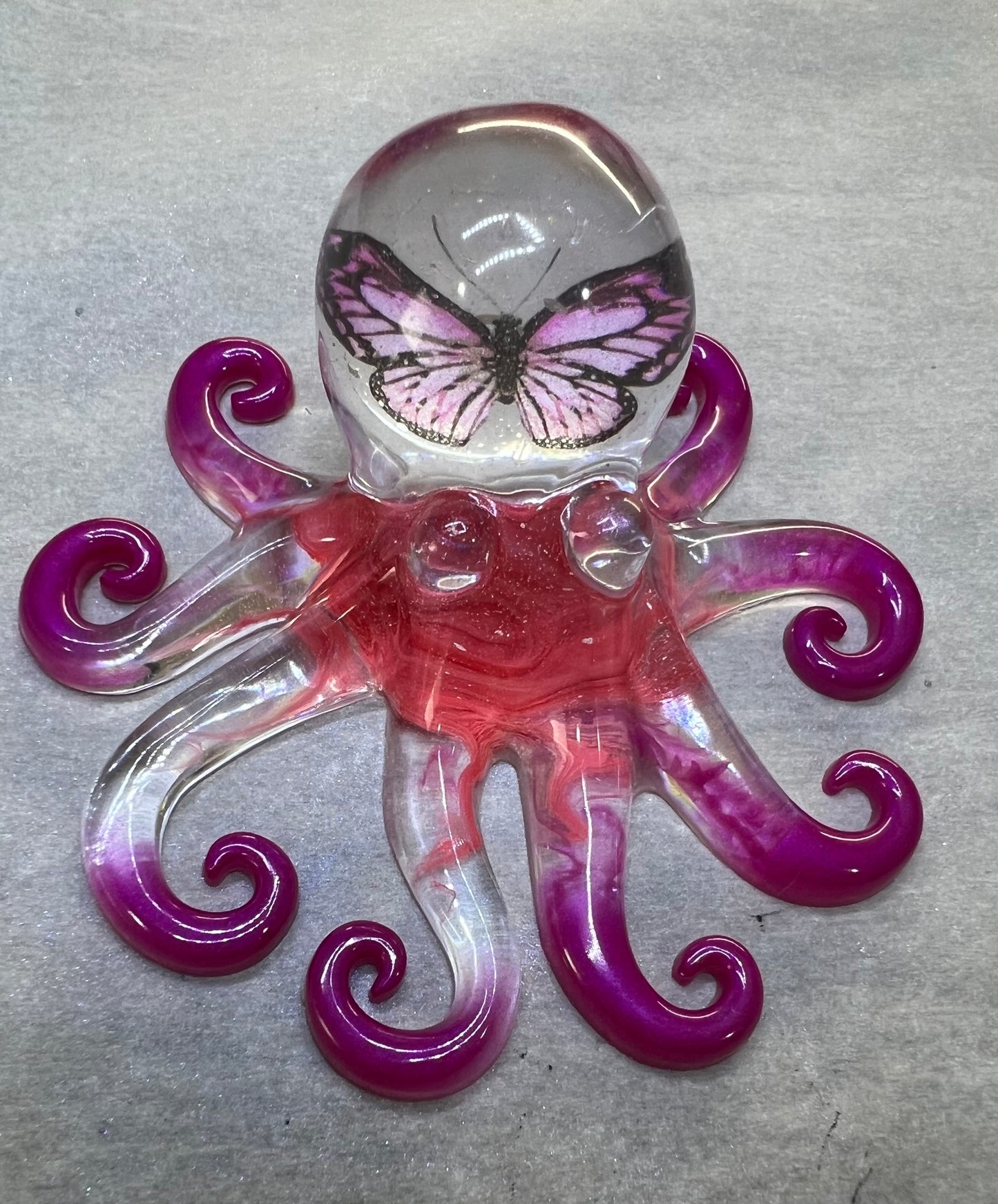Octopus with pink butterfly