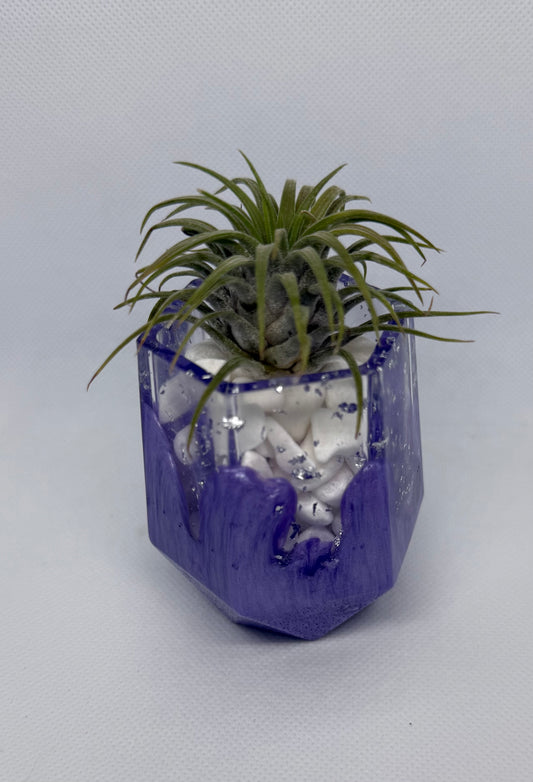 Purple & Silver Flake Plant Vase