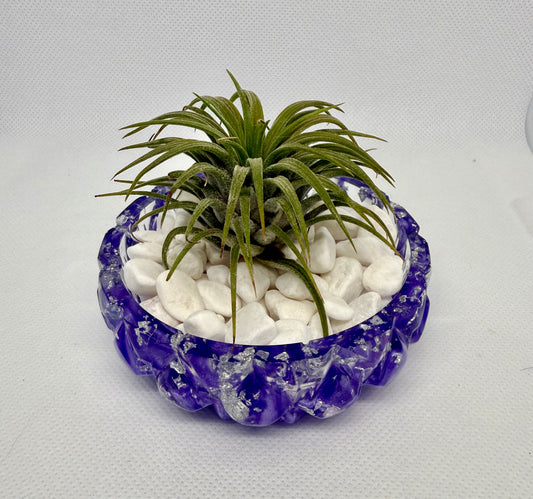 Purple & Silver Flake Plant Holder Dish