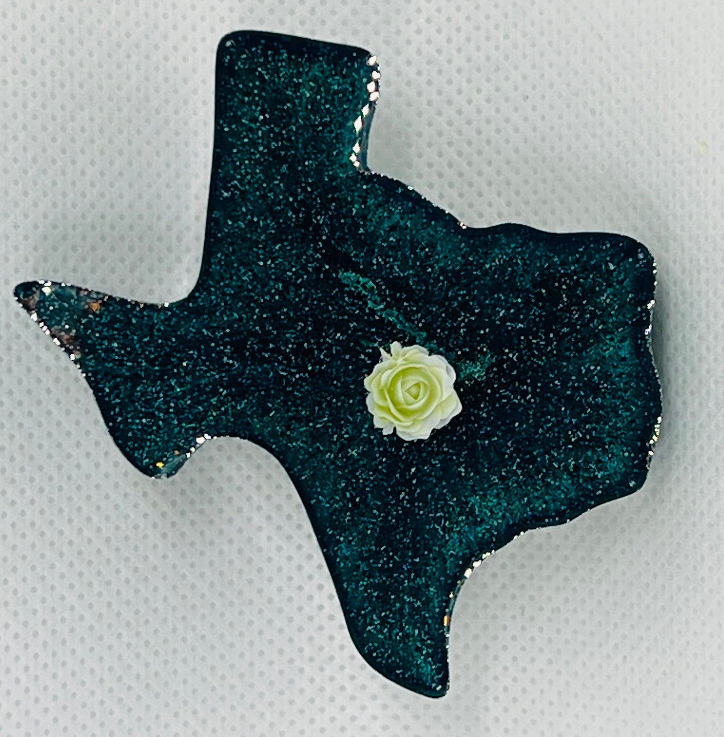 Green Texas Magnet with Rose