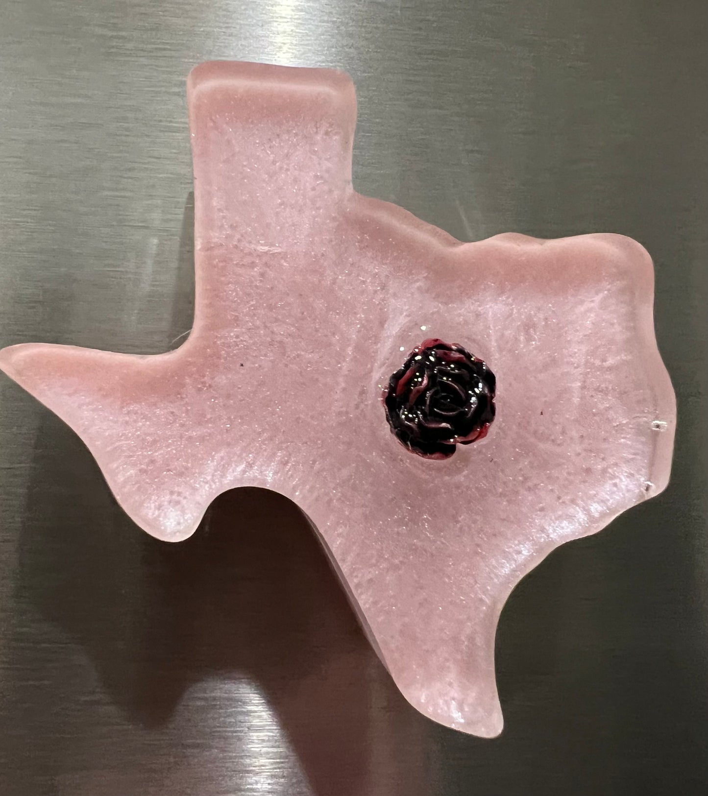 Pink Texas Magnet with Rose