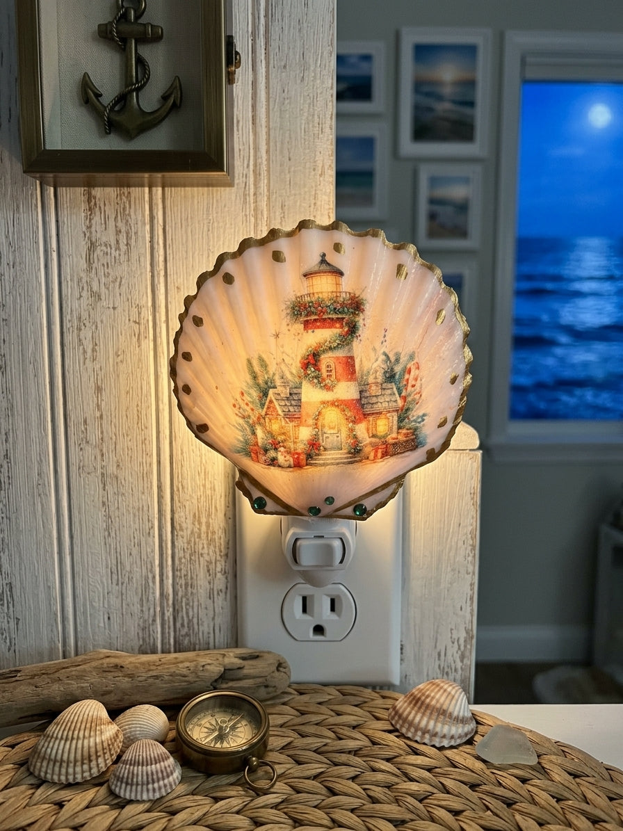 Lighthouse Seashell Nightlight