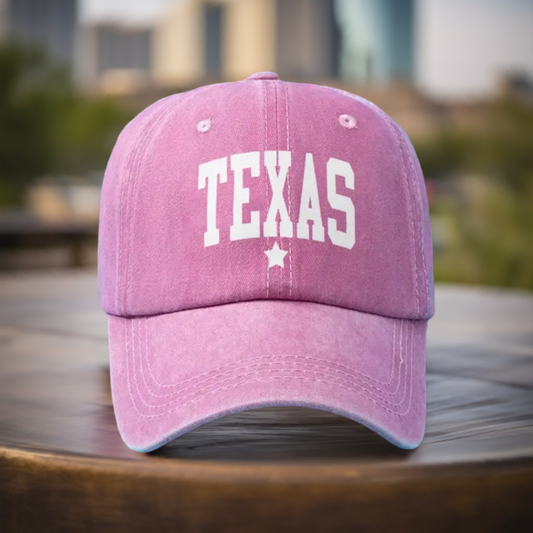 Texas Baseball Hat-Pink